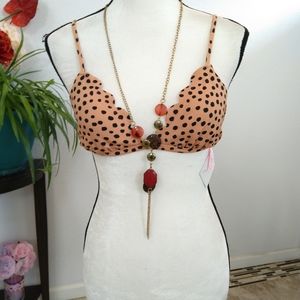 Vanilla/beach bikini top size medium